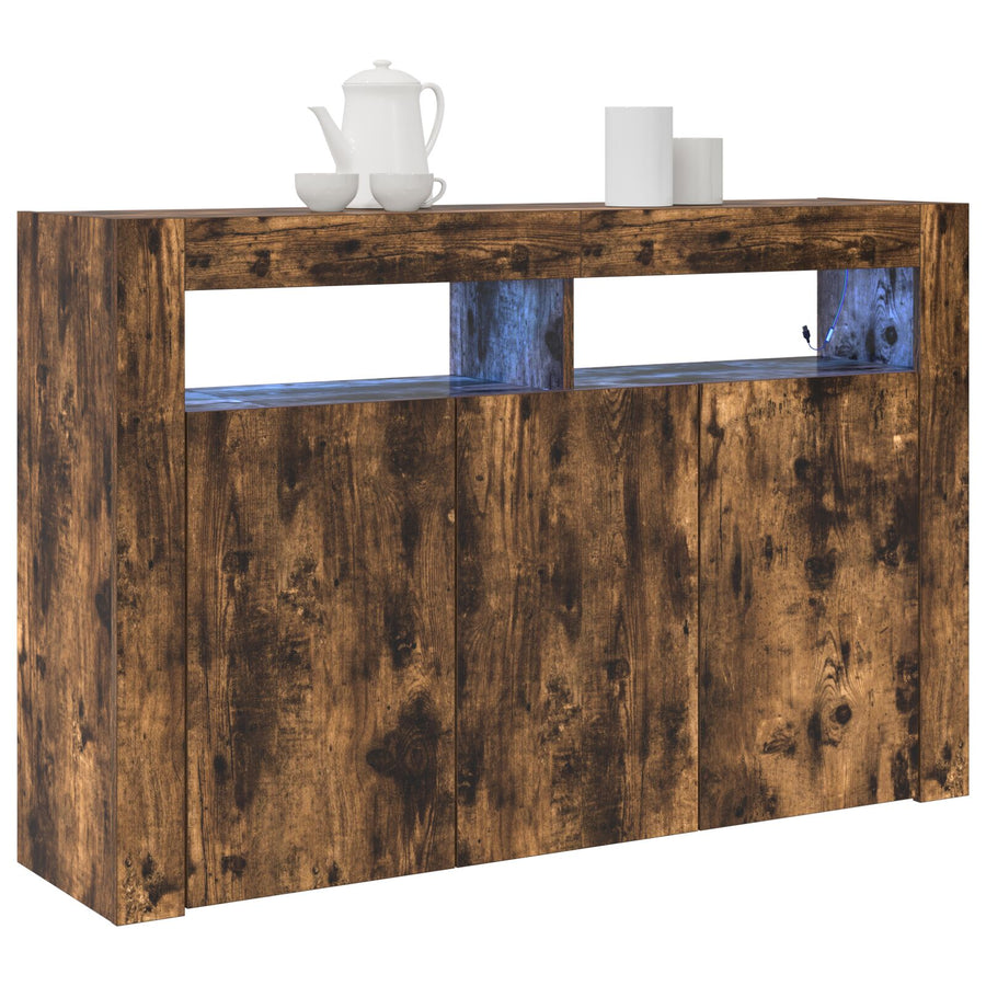 Dressoir Samengesteld Hout 116 X 30 X 75 Cm Gerookt Eiken