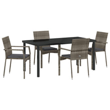 5-Delige Tuinset Met Kussens Grijs Poly Rattan