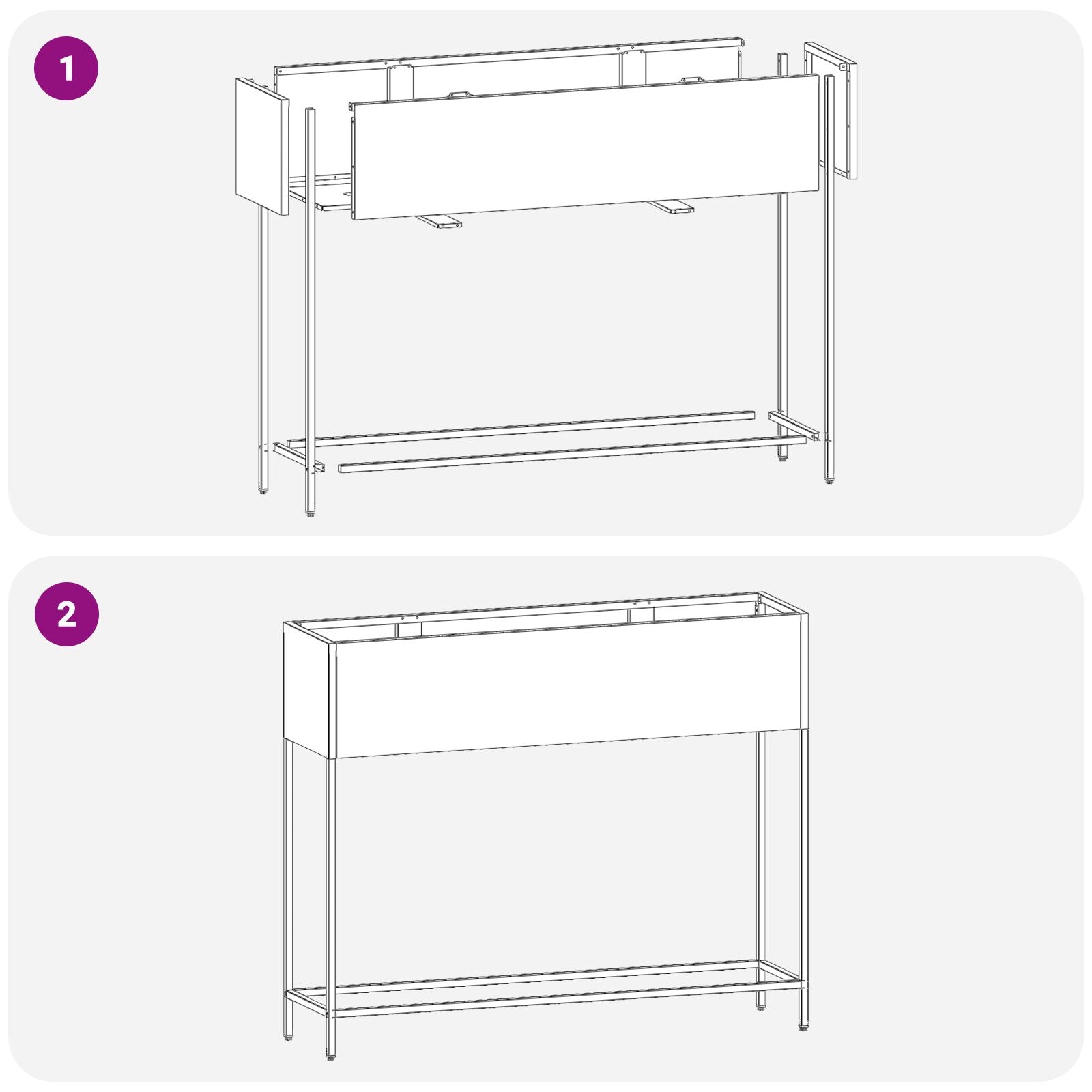 Verhoogde Tuinbed Staal Wit 100 x 26 x 82 cm