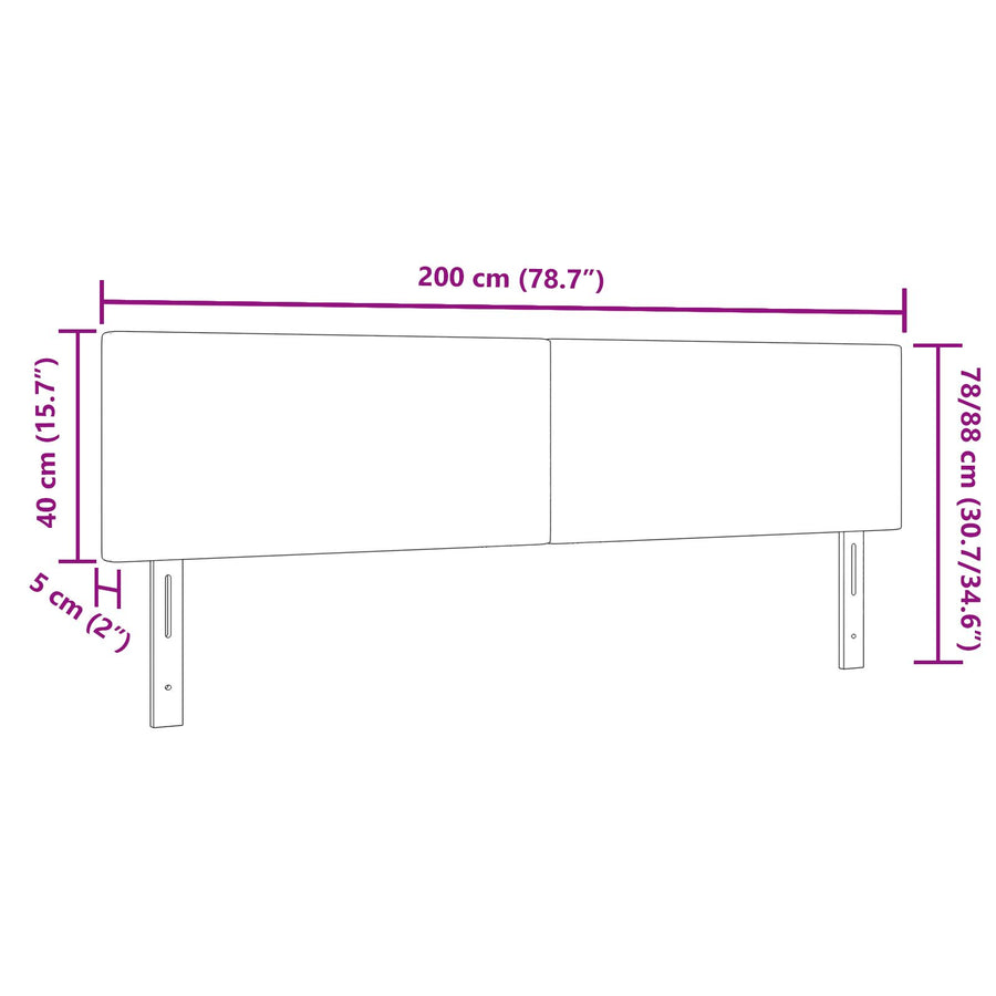 Hoofdbord Eenvoudig Ontwerp Corduroy Stof Lichtgrijs 200 cm Laag hoofdbord