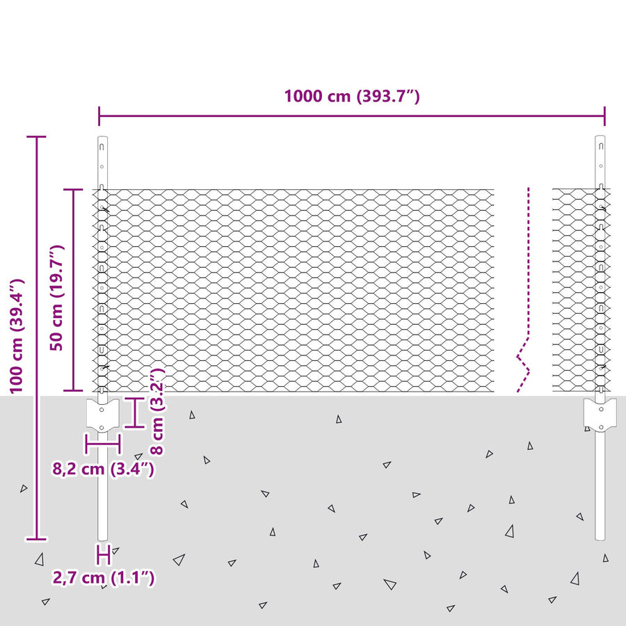 Hekpalen 5 St U-Vorm 60 Cm Gegalvaniseerd Staal,  Zeshoekig Hek 0.5X10 M Gegalvaniseerd Staal