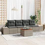 Tuinset poly rotan 5-delig grijs
