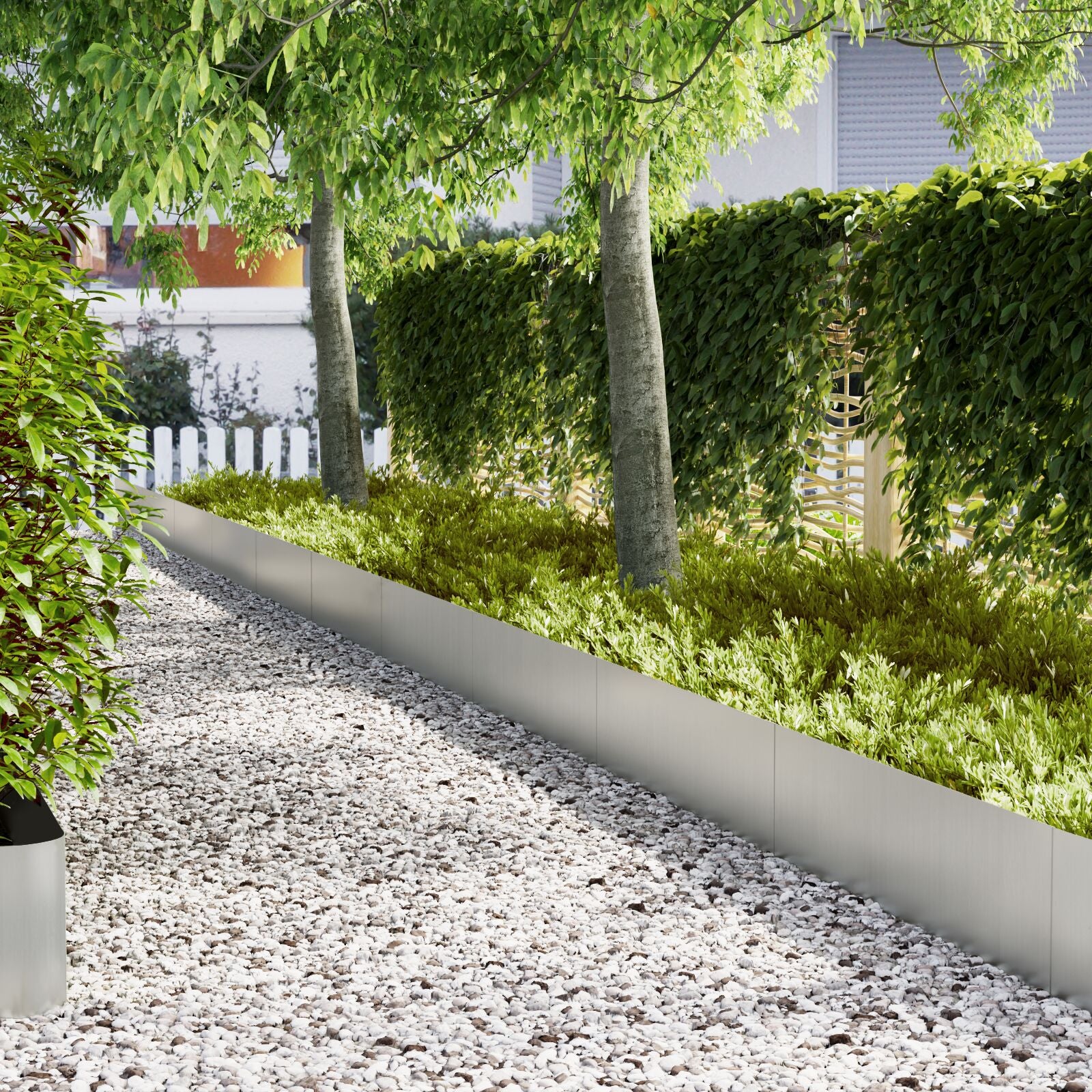 Graskanten 50 Stuks 100X0,5X30 Cm Gegalvaniseerd Staal 100 x 0.5 x 30 cm Geëlektrolyseerd staal