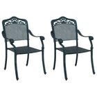 Tuinstoel 2 stuks groen 64x62x93 cm gietijzer