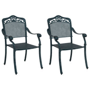 Tuinstoel 2 stuks groen 64x62x93 cm gietijzer