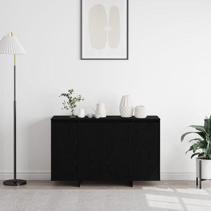 Zwart Eiken Sideboard Zwart Eiken Hout 120 X 41 X 75 Cm