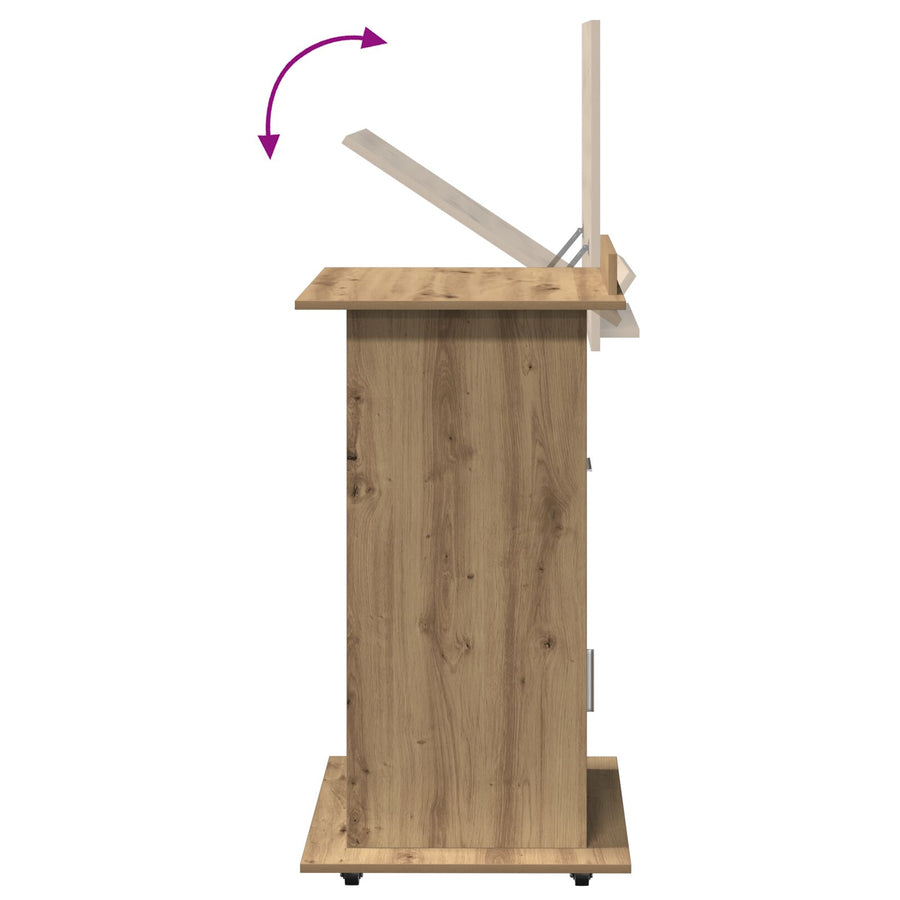 Podium Met Wielen Artisan Eiken Geengineerd Hout