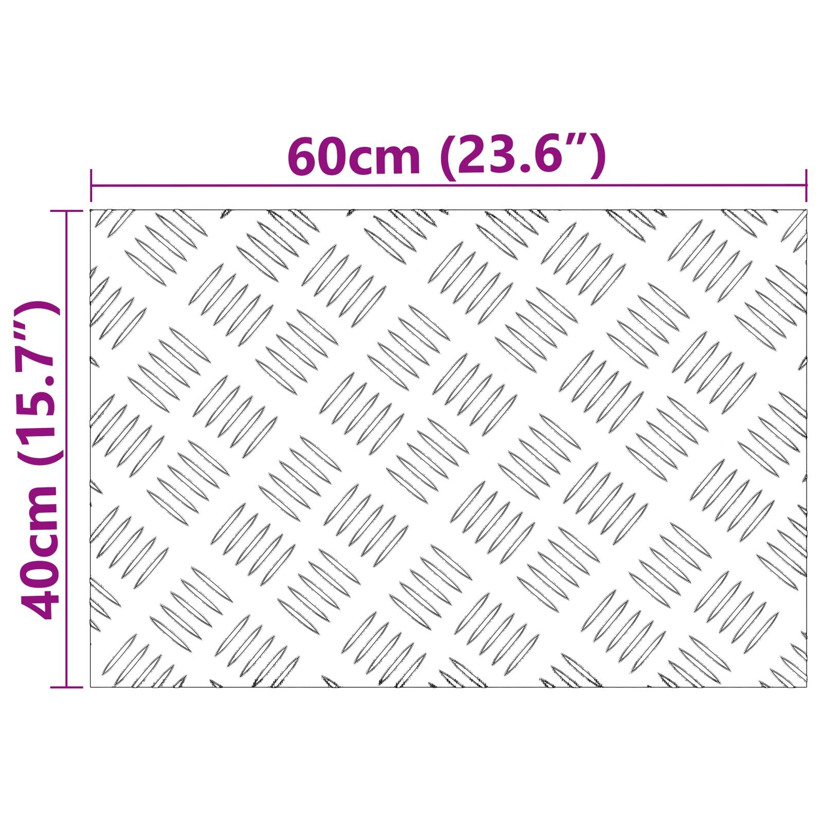 Aluminium Checker Platen 2 St Antislip 60X40 Cm 60 x 40 x 0.2 cm Rechthoekig