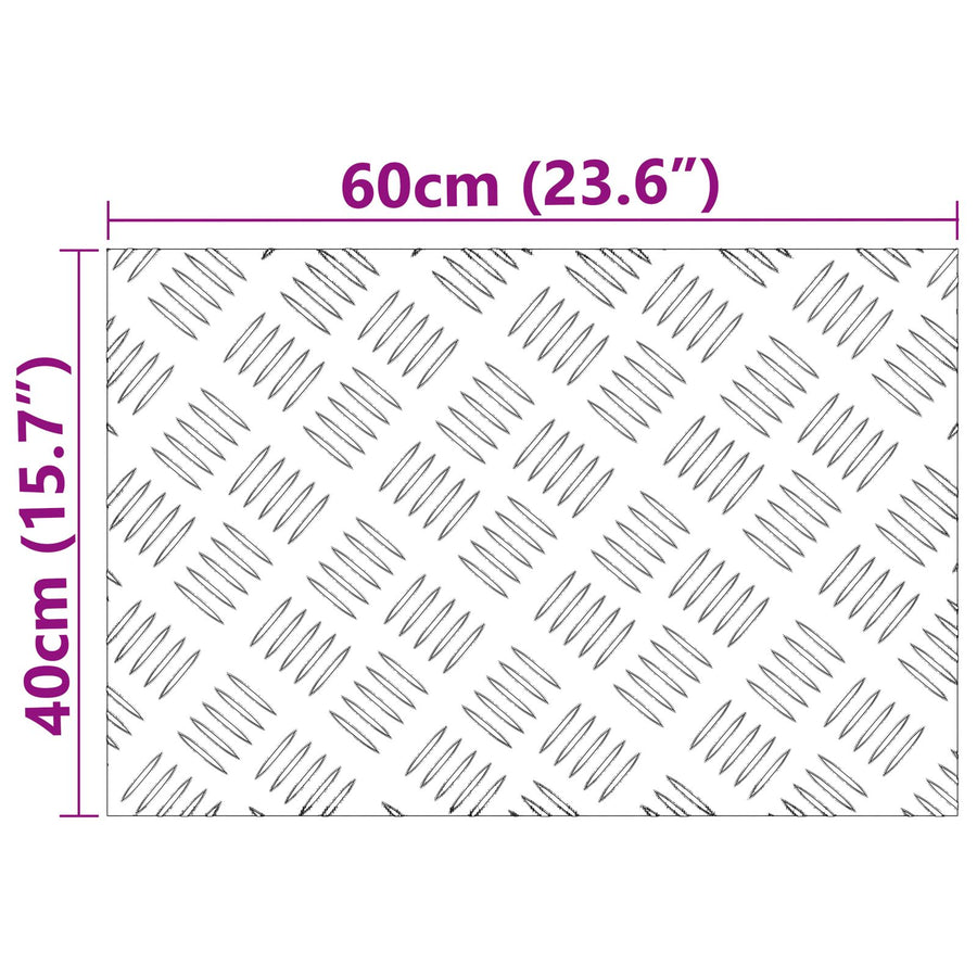 Aluminium Checker Platen 2 St Antislip 60X40 Cm 60 x 40 x 0.2 cm Rechthoekig