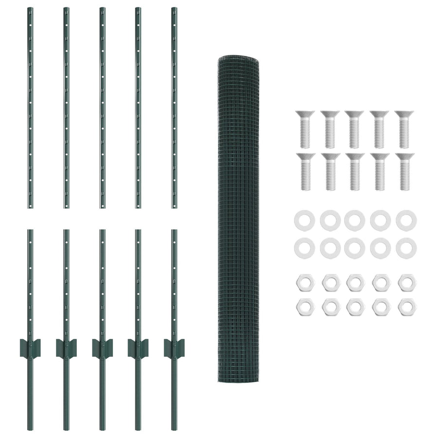 Kipgaashek Set Set Van 2 Groen Metaal, Kunststof 10 X 1 M