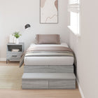 Storage Bed Frame with Drawer Grey Sonoma 75 cm Engineered Wood