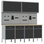 Werkbank met lade 200x55x200 cm zwart staal