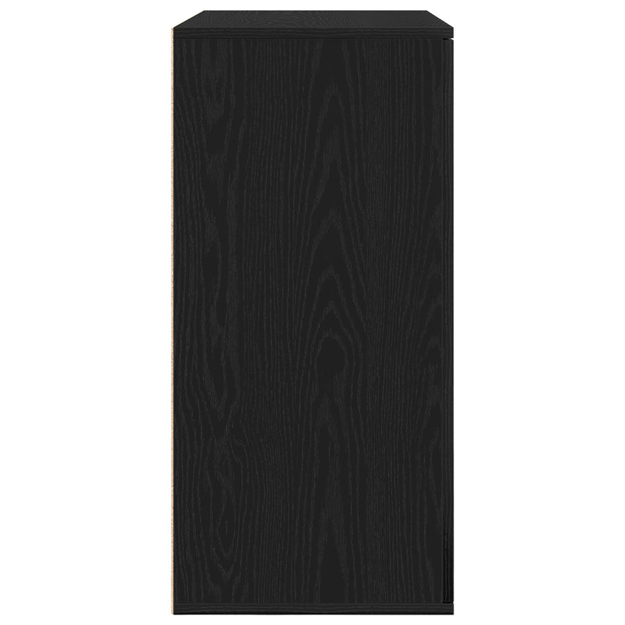 Sideboard Zwart Eiken 79X38X80 Cm Engineered Wood