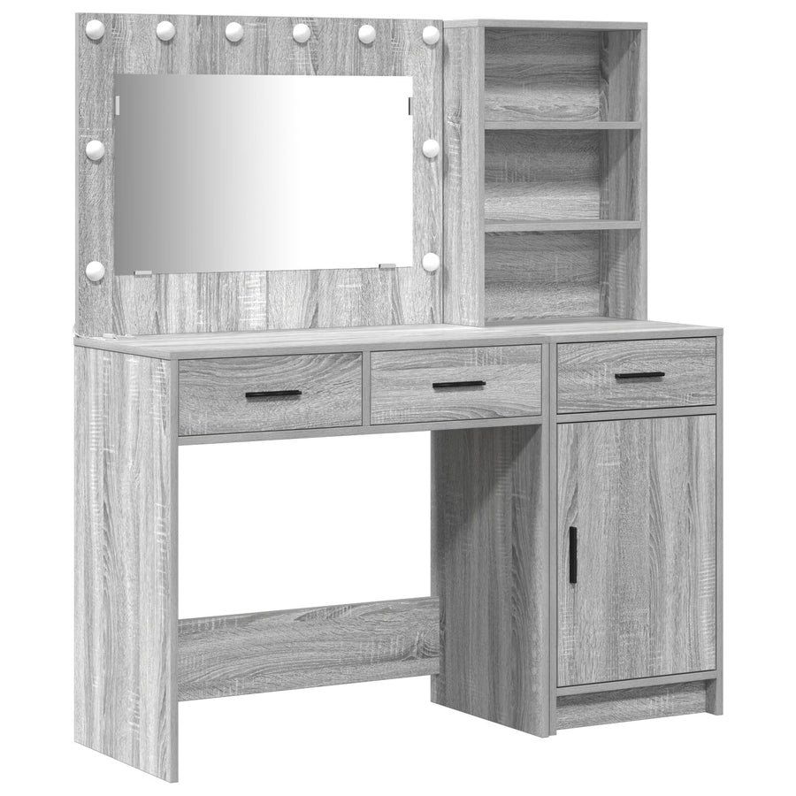 2-Delige Kaptafelset Met Led Grijs Sonoma Hout