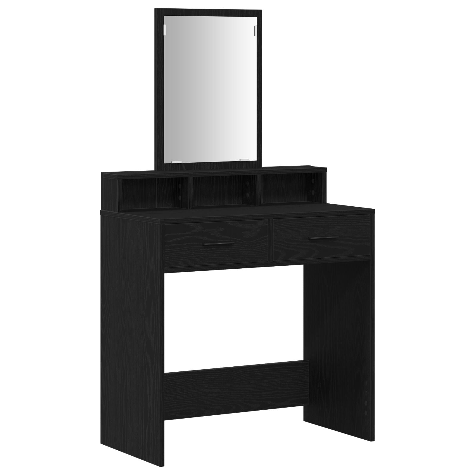 Kaptafel Mdf En Glas Kaptafel 79 x 41 x 140 cm Zwart eiken