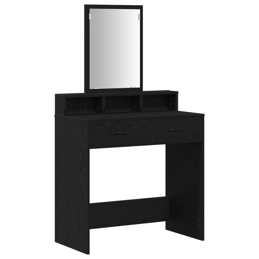 Kaptafel Mdf En Glas Kaptafel 79 x 41 x 140 cm Zwart eiken