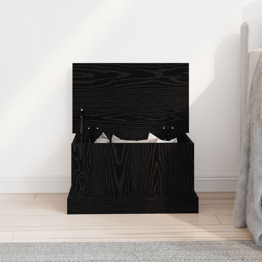 Opbergdoos Zwart Eiken 50X30X28 Cm Samengesteld Hout