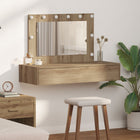 Wandkaptafel 100x40x70 cm bruin massief eikenhout