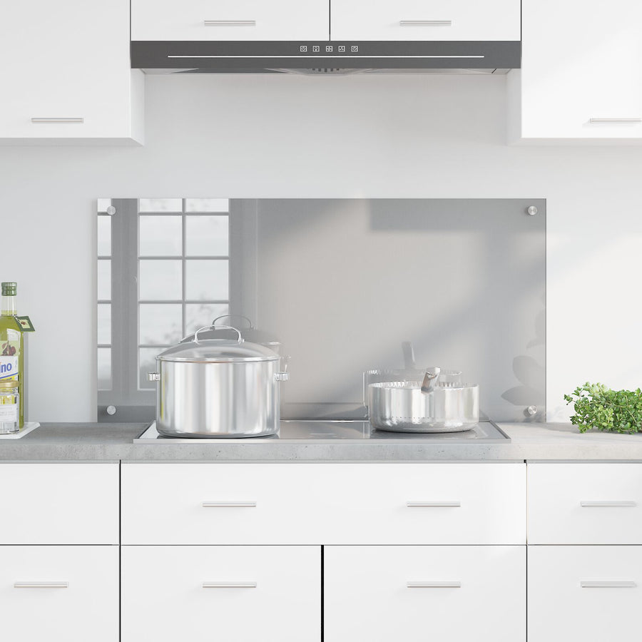 Keuken Achterwand 100X50X0,6 Cm Gelaagd Glas Lichtgrijs 100 x 50 cm