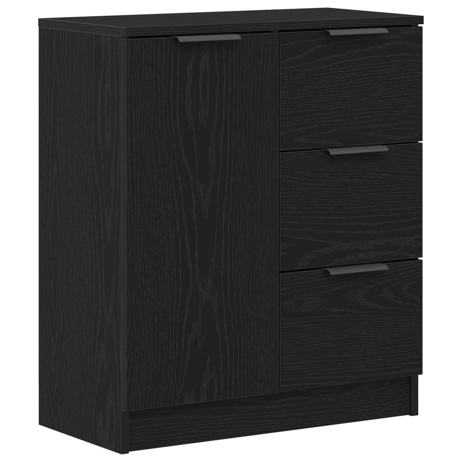Zwart Eiken Dressoir 60X30X70 Cm Gemaakt Van Bewerkt Hout