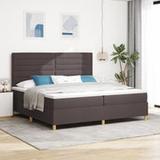 Boxspringbed 200x200 cm stof donkerbruin