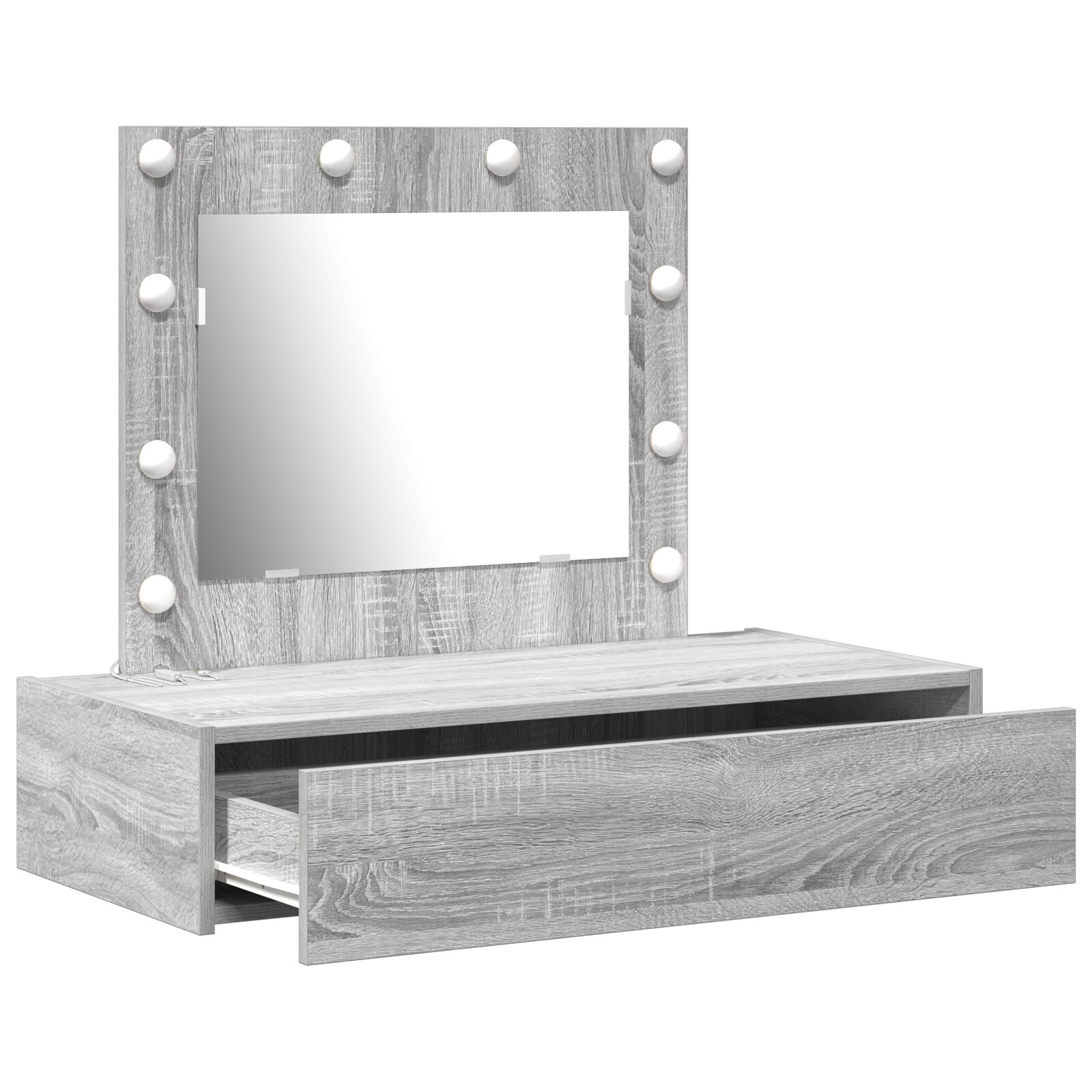 Wandkaptafel -Lampen 83 x 40 x 70 cm Grijze sonoma met LED