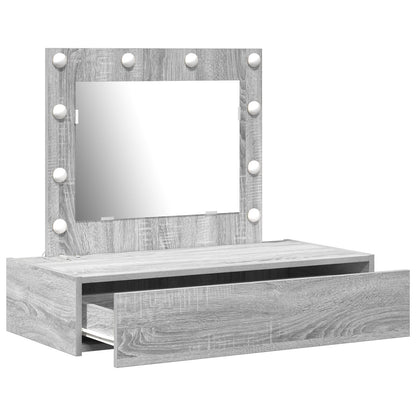 Wandkaptafel -Lampen 83 x 40 x 70 cm Grijze sonoma met LED