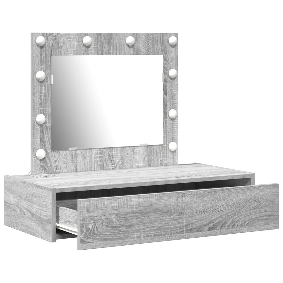 Wandkaptafel -Lampen 83 x 40 x 70 cm Grijze sonoma met LED