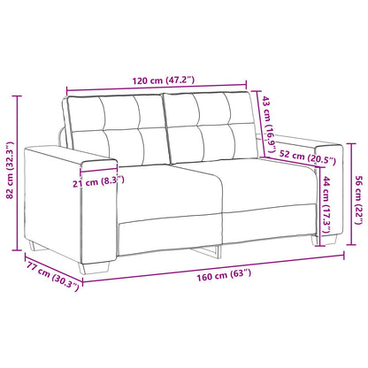 Loveseat Sofa Velours Geel Fluweel 120 cm