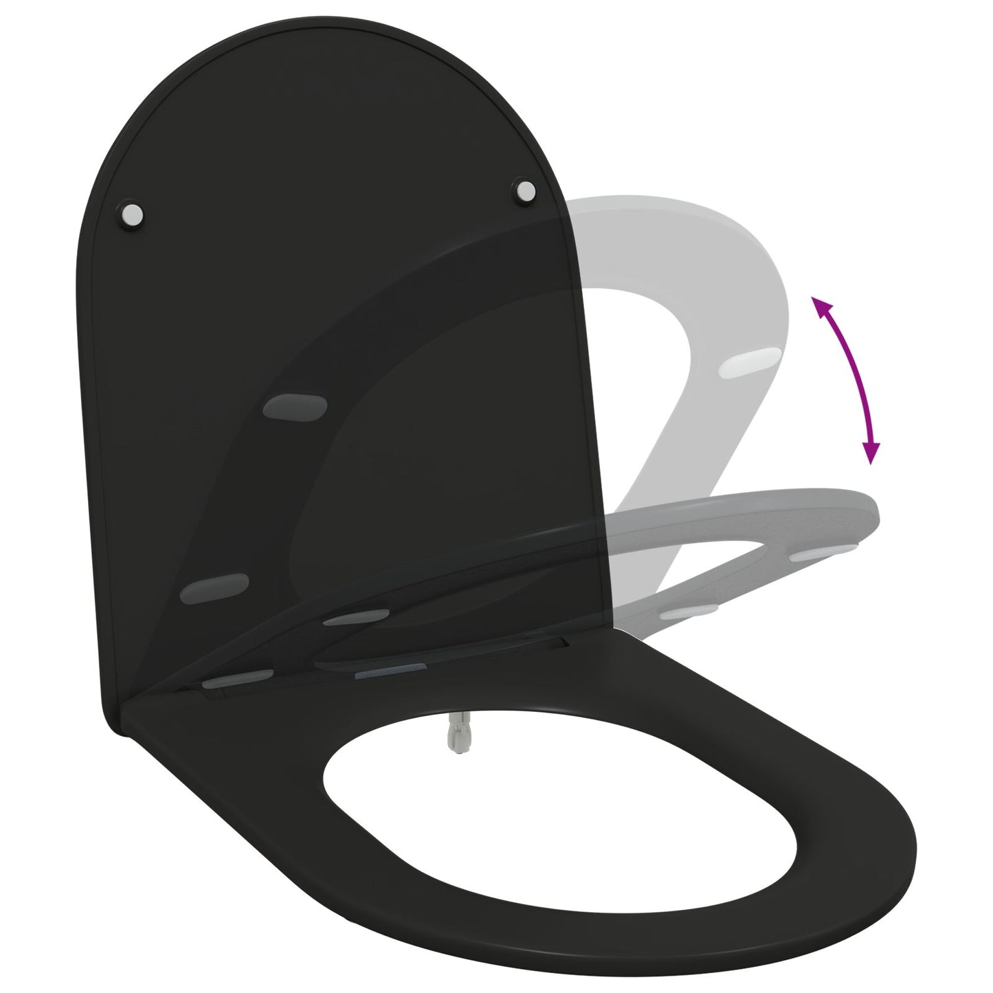 Snelsluiting Toiletzitting Met Soft Close - Duroplast, Zwart
