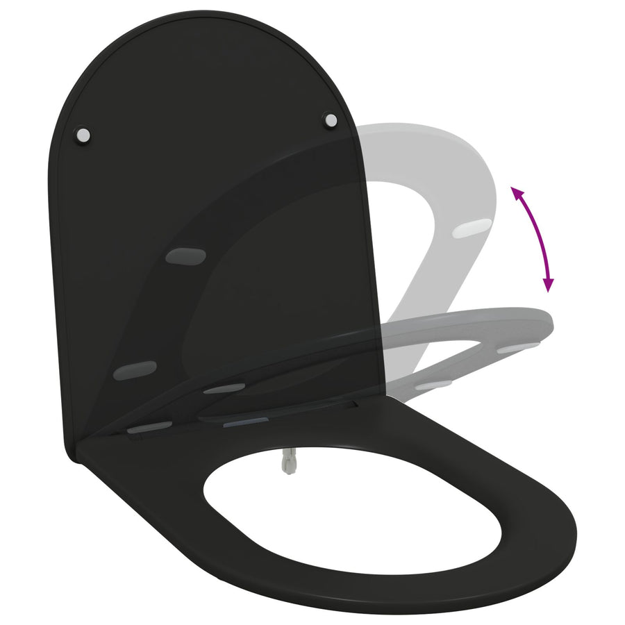 Snelsluiting Toiletzitting Met Soft Close - Duroplast, Zwart