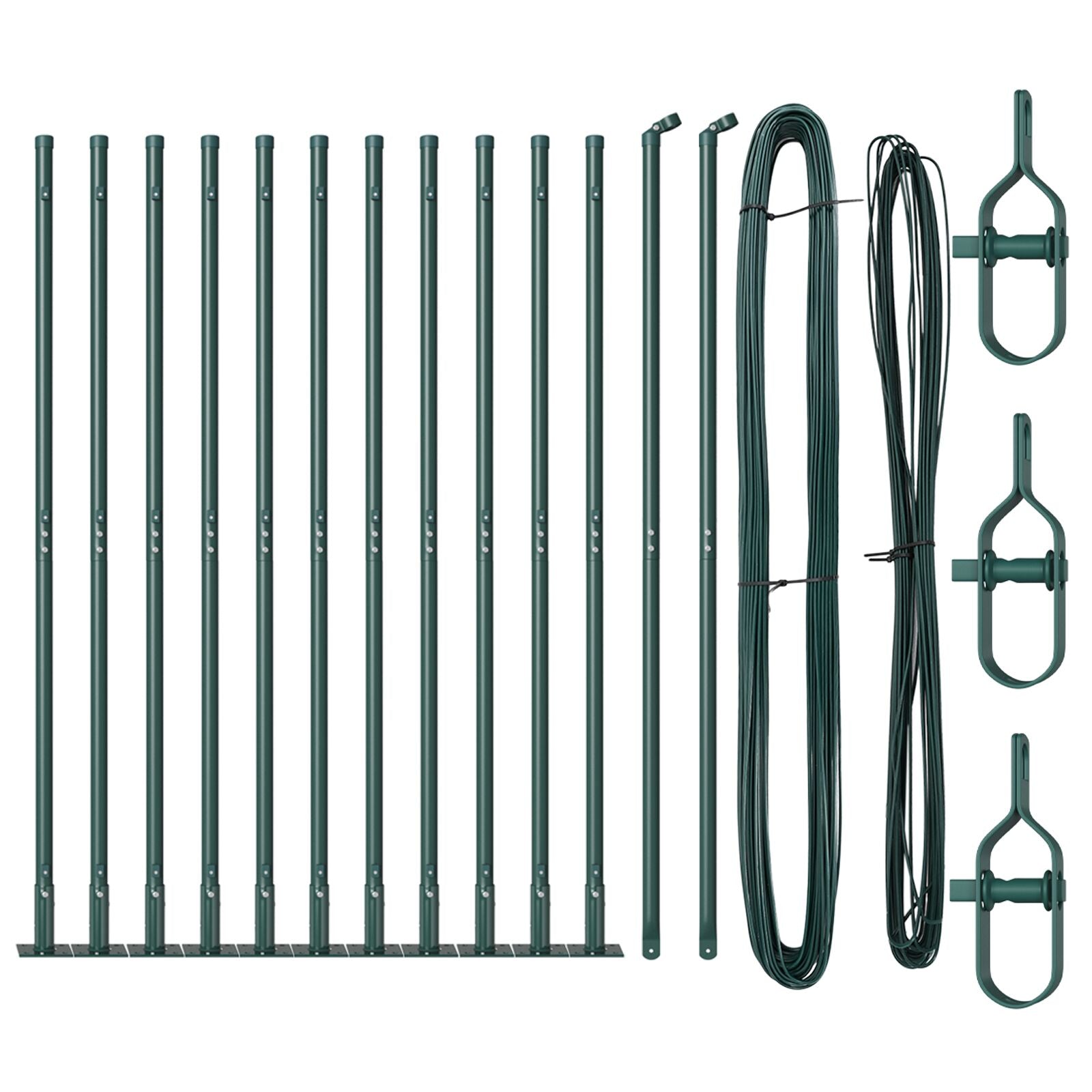 Hekpalen Set Set Van 26 Groen Metaal 3,2 X 3,2 X 83,5 Cm