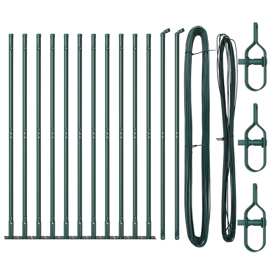 Hekpalen Set Set Van 26 Groen Metaal 3,2 X 3,2 X 83,5 Cm
