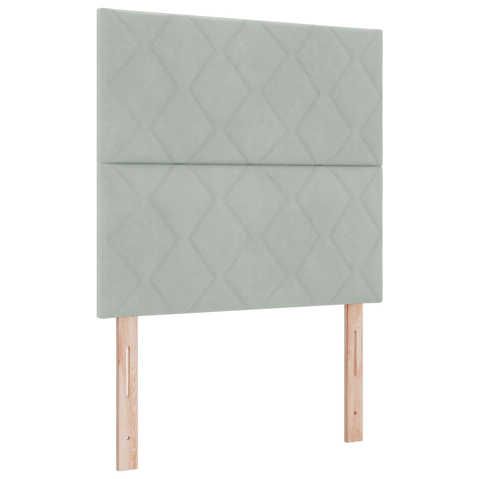 Hoofdbord Diamanten Blokken Ontwerp Lichtgrijs 100 cm Velours, vidaXL Hoofdbord Diamanten Blokken Ontwerp Lichtgrijs 200 cm Velours