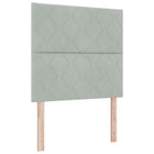 Headboard Light Grey 100 cm Velvet
