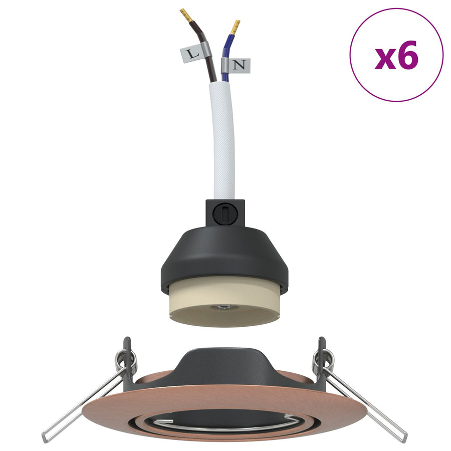 Lamps Set Van 6 9 Cm Inbouw Plafondlampen Rond Modern Koper