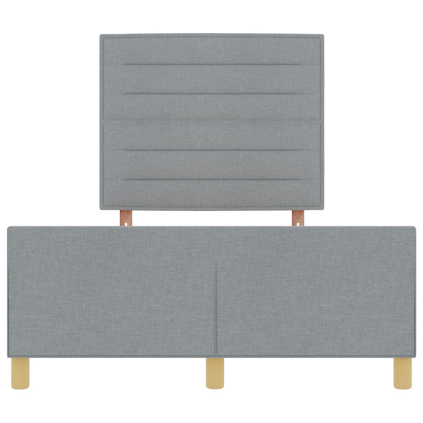 Bedframe In Lichtgrijs, 140X200 Cm, Stof Crème