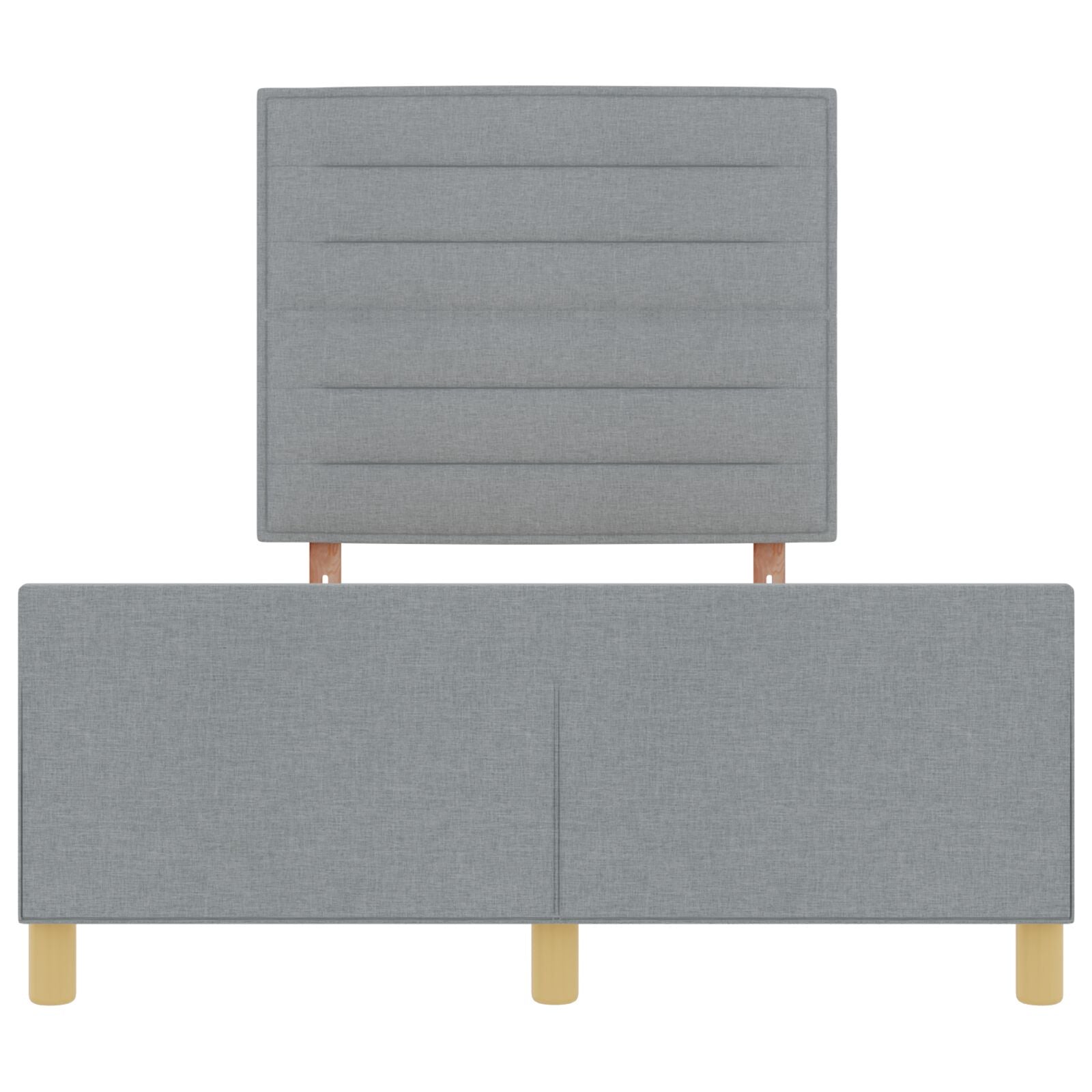 Bedframe In Lichtgrijs, 140X200 Cm, Stof Crème