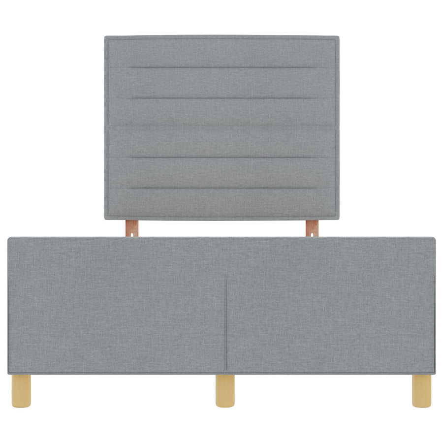 Bedframe In Lichtgrijs, 140X200 Cm, Stof Crème