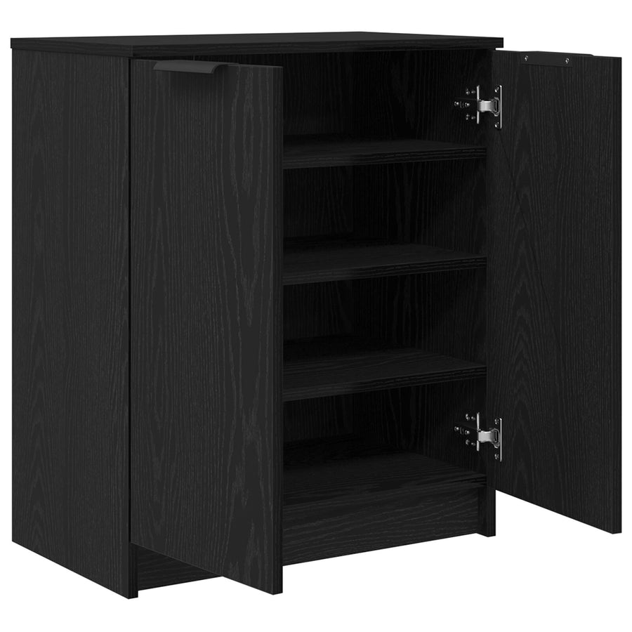 Schoenenkast Zwart Eik 59X35X70 Cm Gebeitst Hout