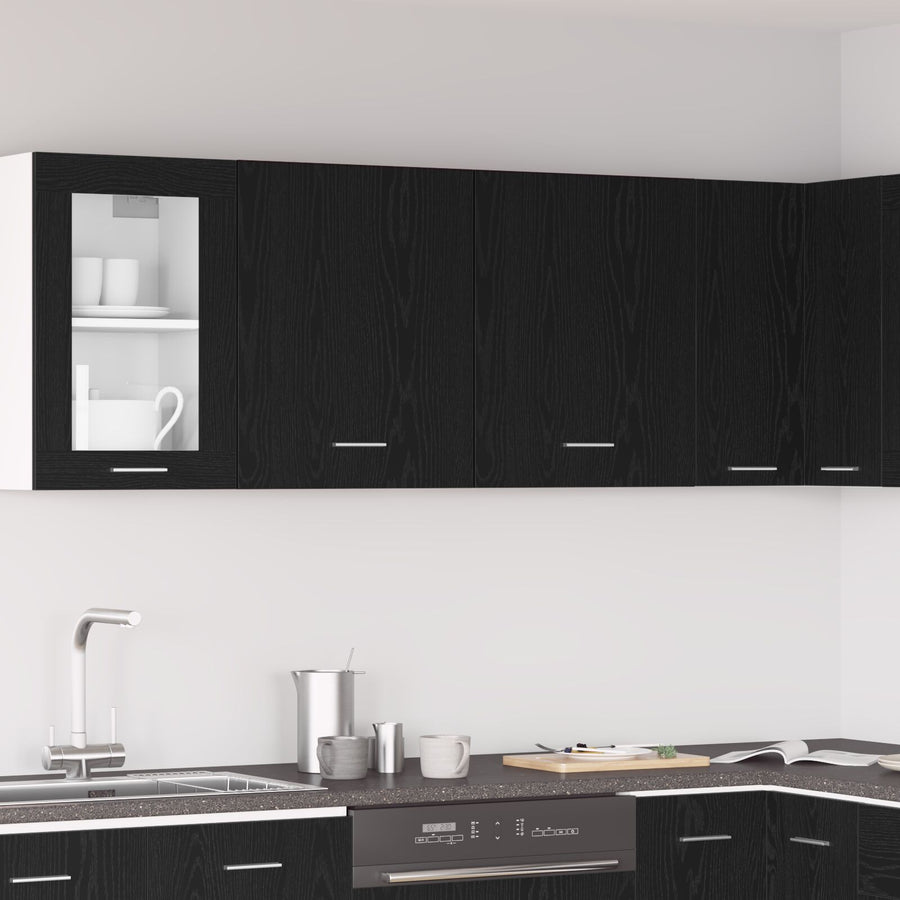 Hangkasten - 2 Stuks - Zwart Eiken, 100X31X60 Cm - Gemaakt Van Bewerkt Hout