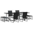 Garden Dining Set 9 pcs Black Steel