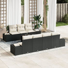 Garden Sofa Set with Cushions 8 pcs Black and Cream poly rattan