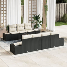 8-Delig Tuin Sofa Set Met Kussens Zwart Poly Rattan
