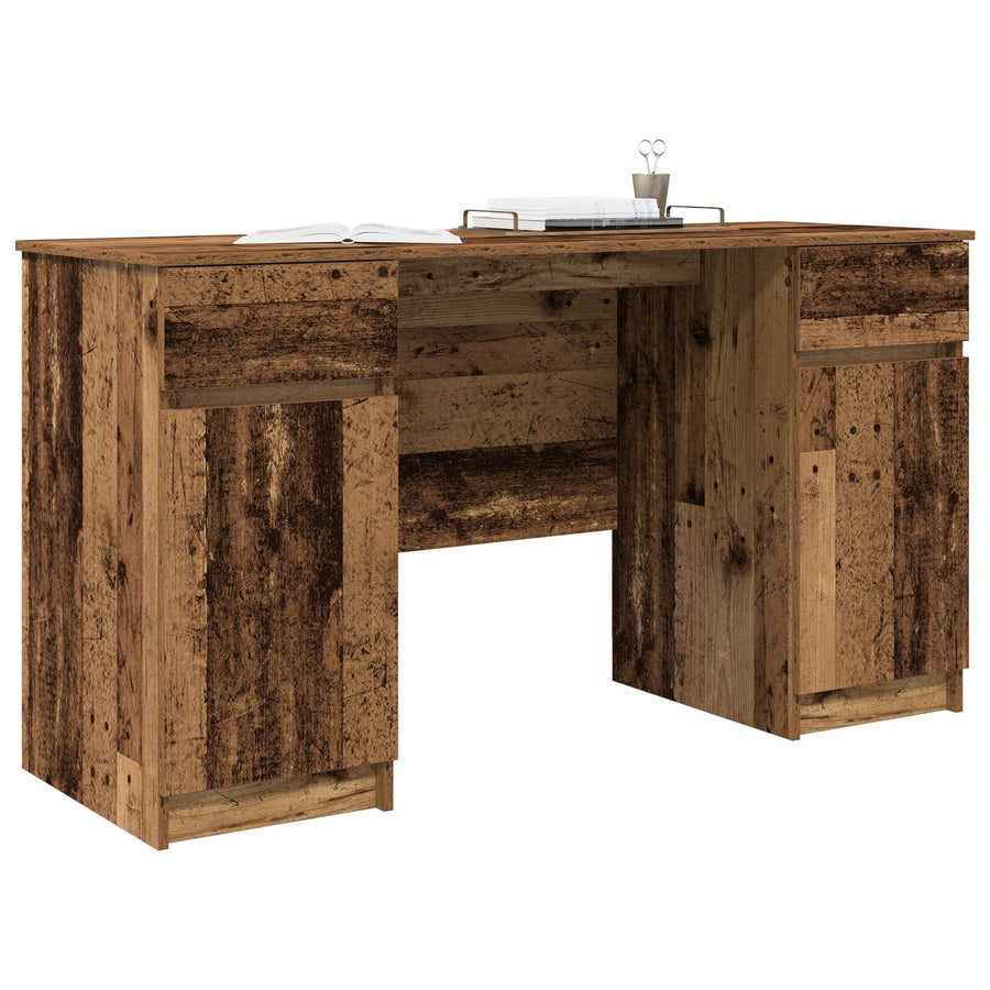 Bureau Oud Hout 140X49X76 Cm Bewerkt Hout