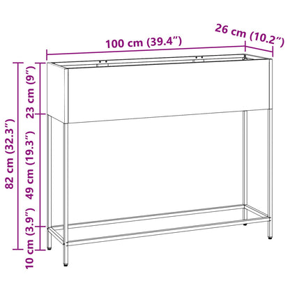 Verhoogde Tuinbed Staal Wit 100 x 26 x 82 cm