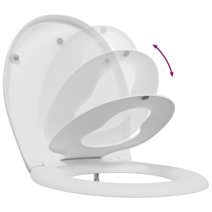 Familie Toiletbril Met Kindertoiletbril Snelle Release Duroplast Wit