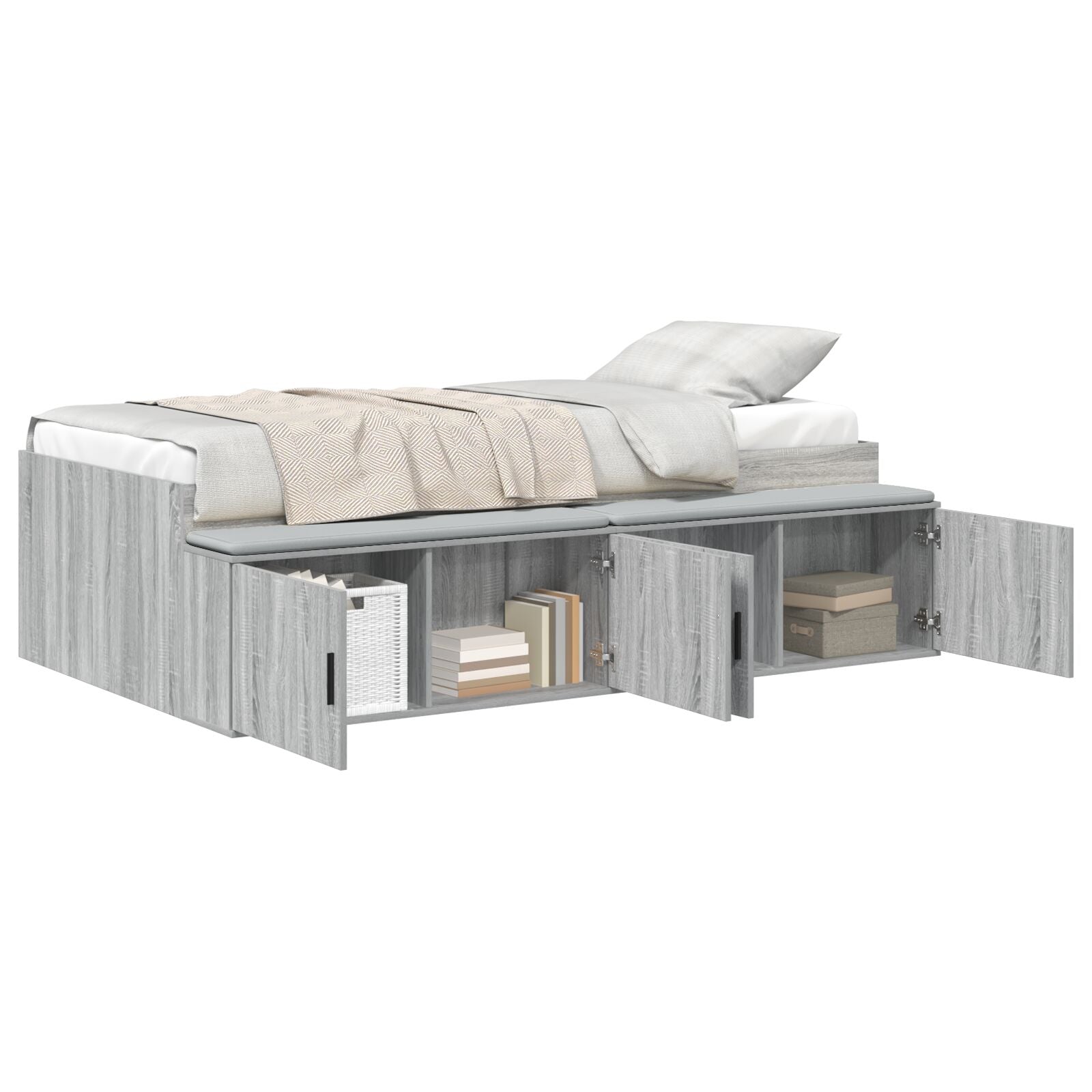 Opbergbedframe Grijs Sonoma 75X190 Cm