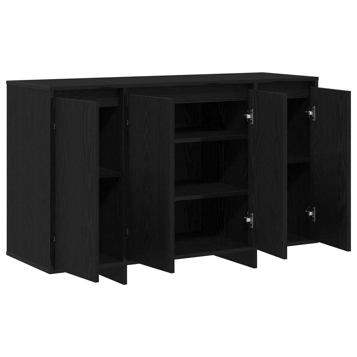 Zwart Eiken Sideboard Zwart Eiken Hout 120 X 41 X 75 Cm