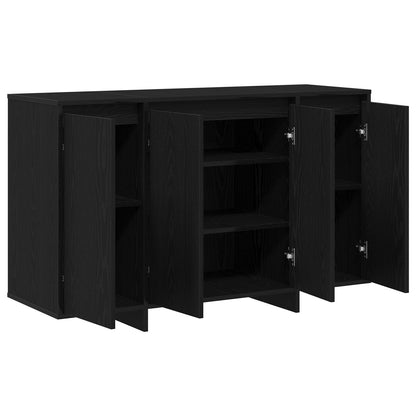 Zwart Eiken Sideboard Zwart Eiken Hout 120 X 41 X 75 Cm